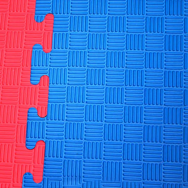 Puzzle Professionale Tatami 100x100x3 cm Blu e Rosso