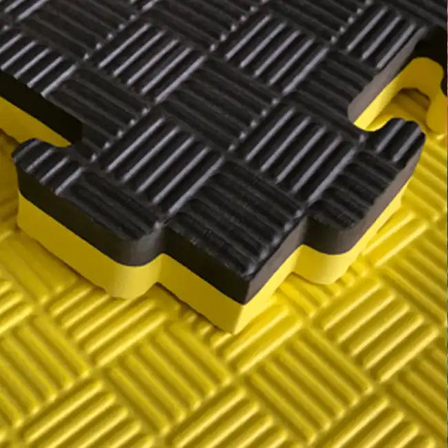 Puzzle Tatami Professionale 100x100x4 cm Nero e Giallo