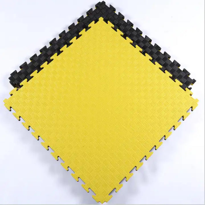 Puzzle Tatami Professionale 100x100x2 cm Nero e Giallo