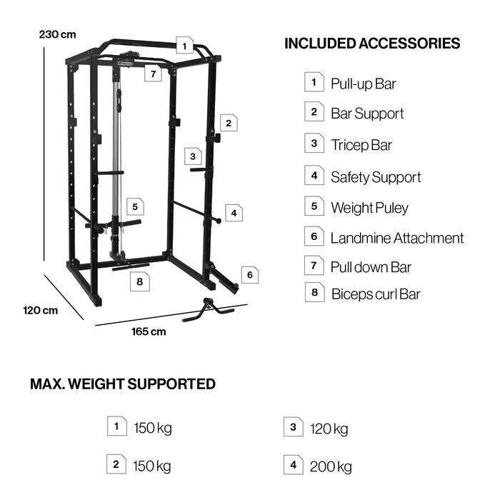 RICONDIZIONATO I Power Squat Rack Gabbia per squat